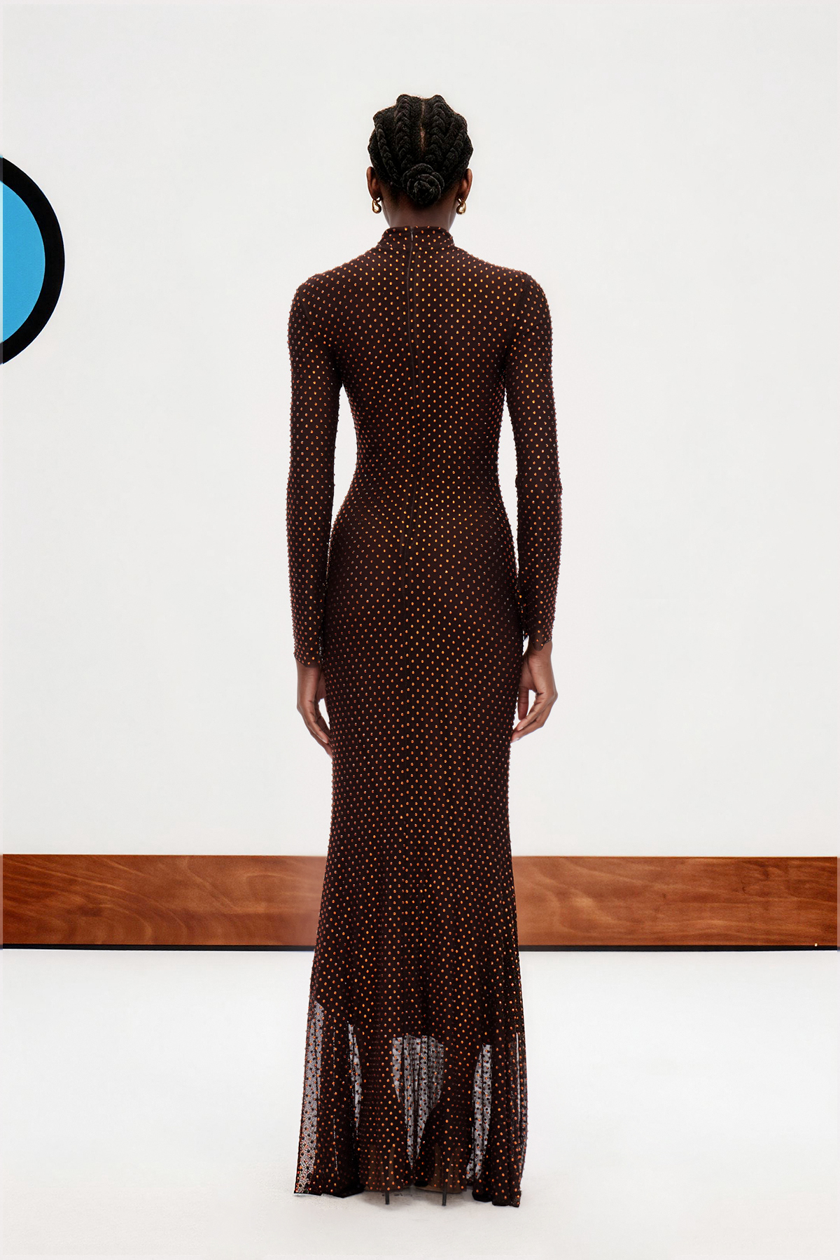 Dipali High Neck Rhinestone Maxi Dress