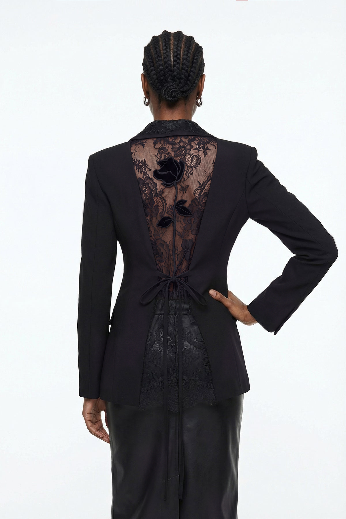 Disha Lace Floral Blazer