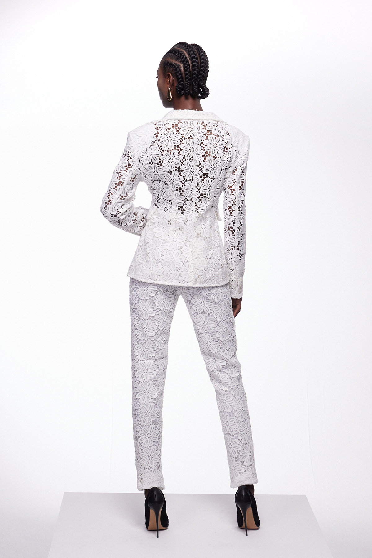 Djehutimose Floral Cutout Skinny Pants Set