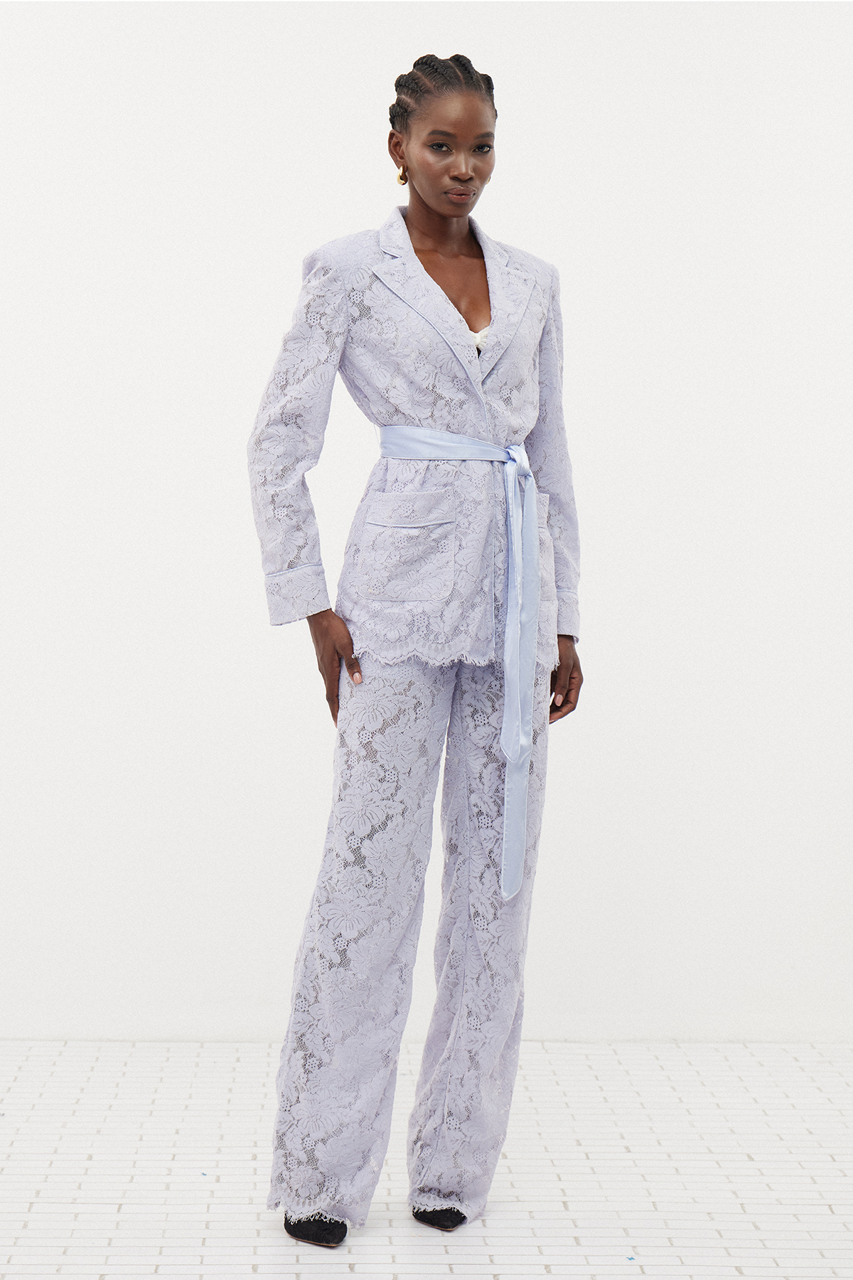 Djehutimose Floral Lace Pants Set