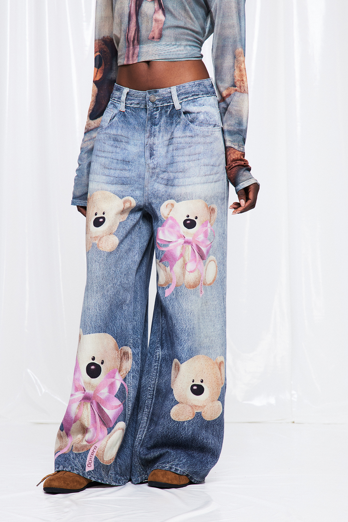 Dmitar Bleached Print Jeans