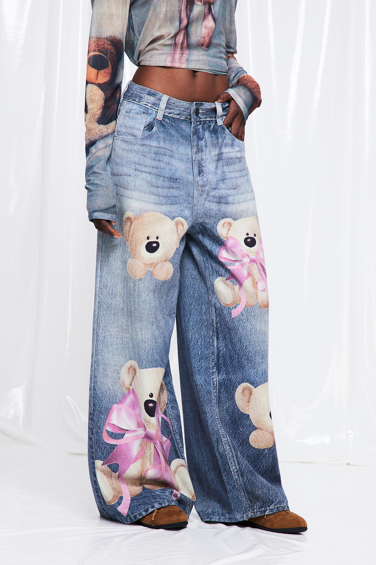 Dmitar Bleached Print Jeans