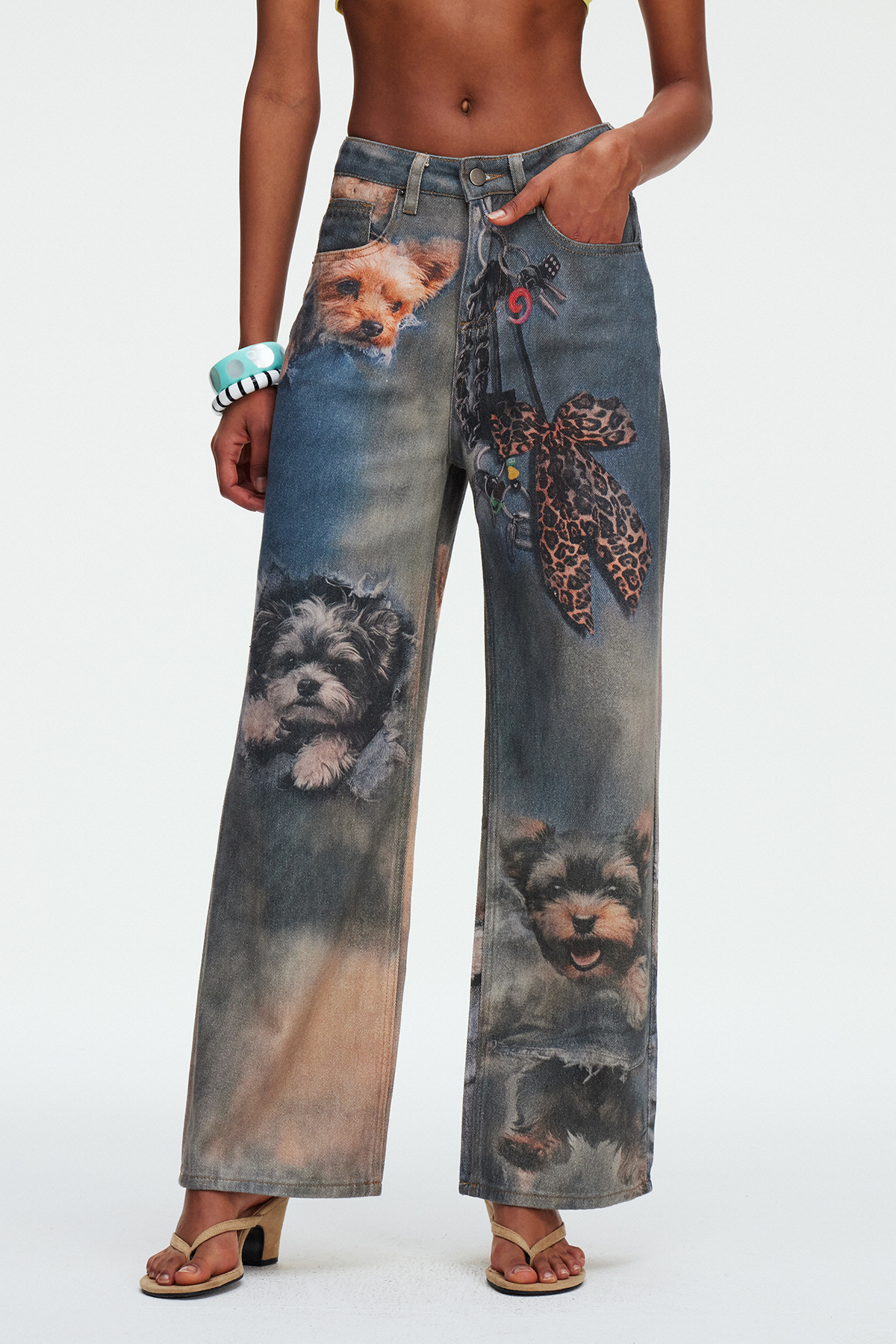 Dmitar Leopard Print Jeans