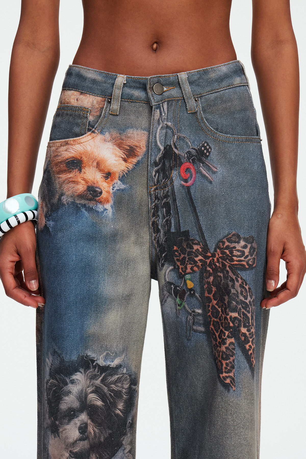 Dmitar Leopard Print Jeans