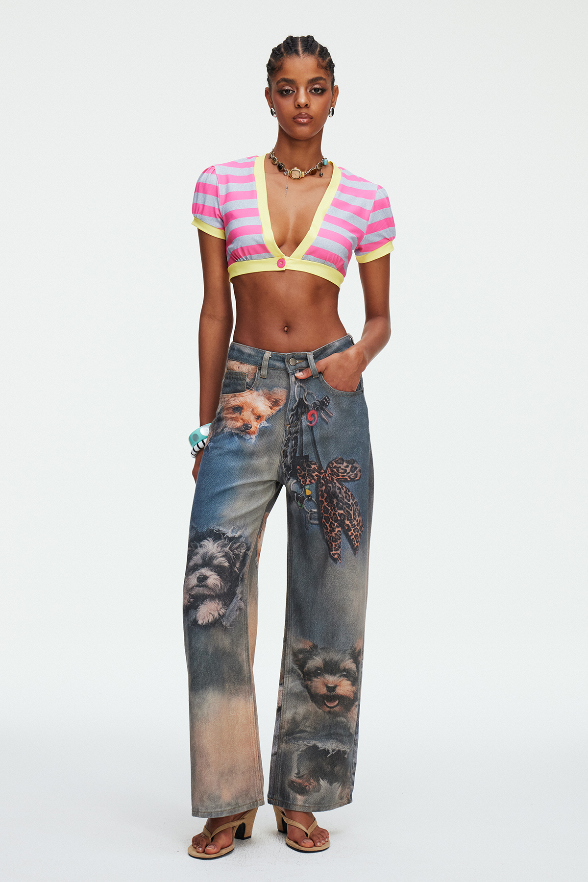 Dmitar Leopard Print Jeans