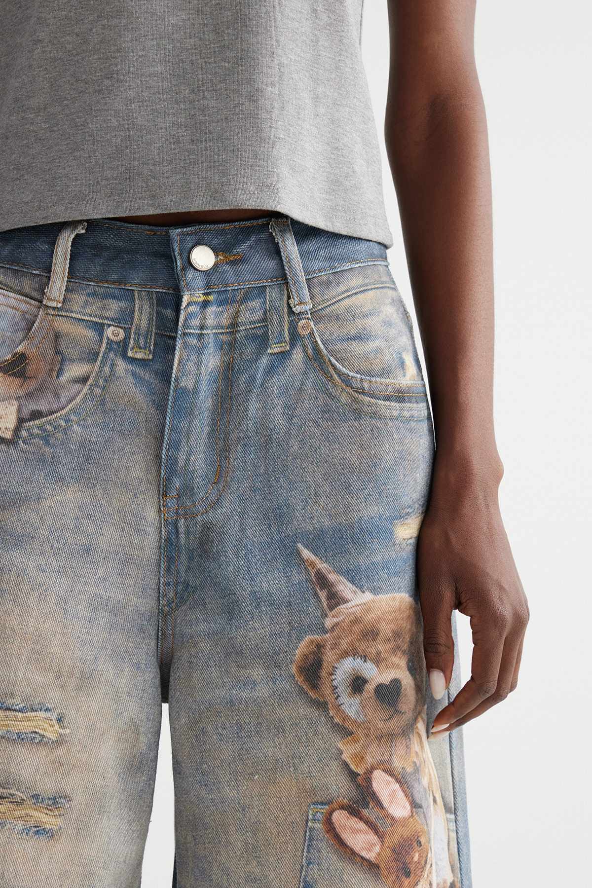 Dmitar Pearl Print Capri Jeans