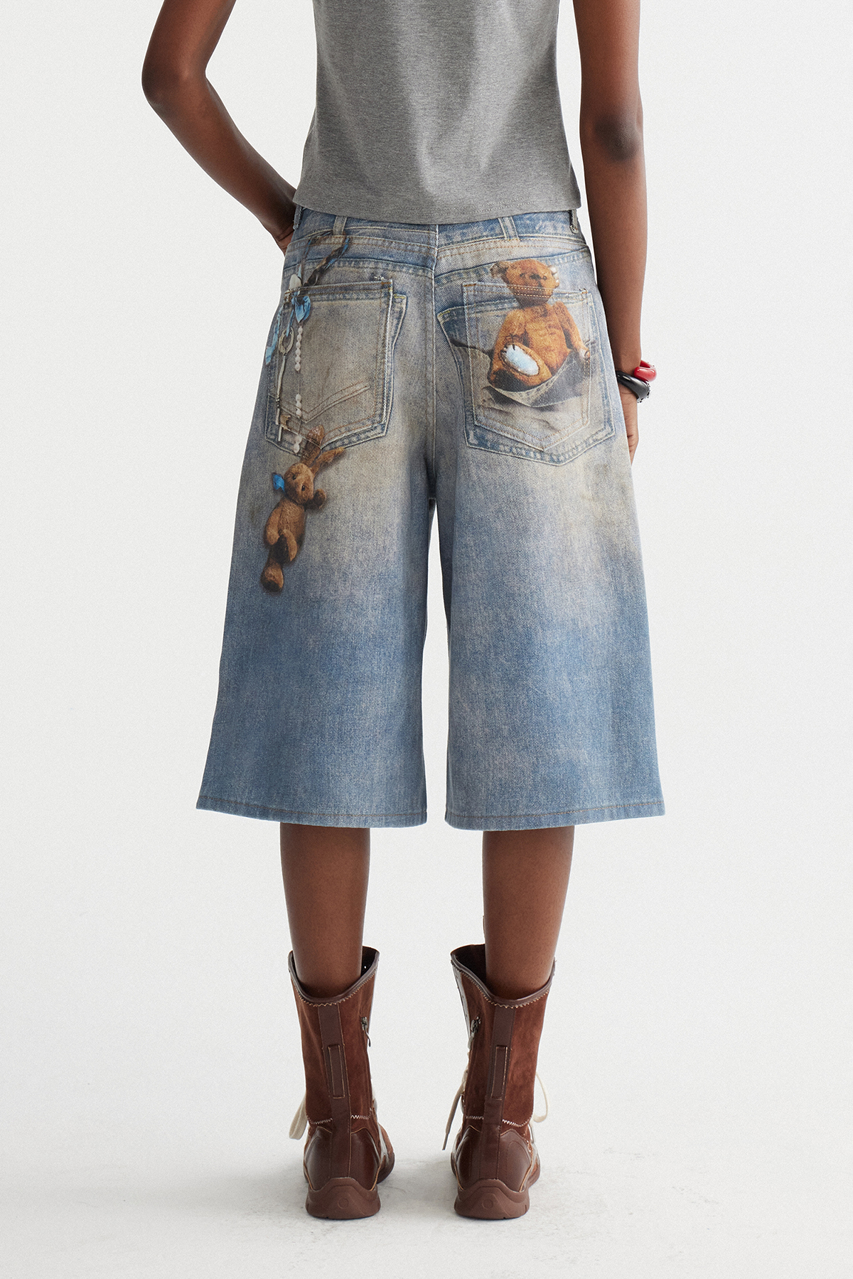 Dmitar Pearl Print Capri Jeans