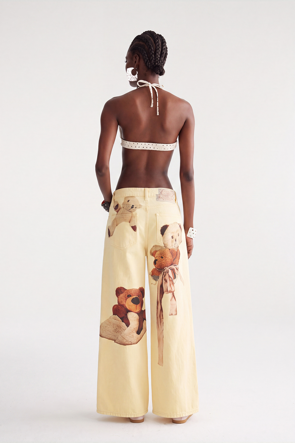 Dmitar Print Barrel Jeans In Yellow