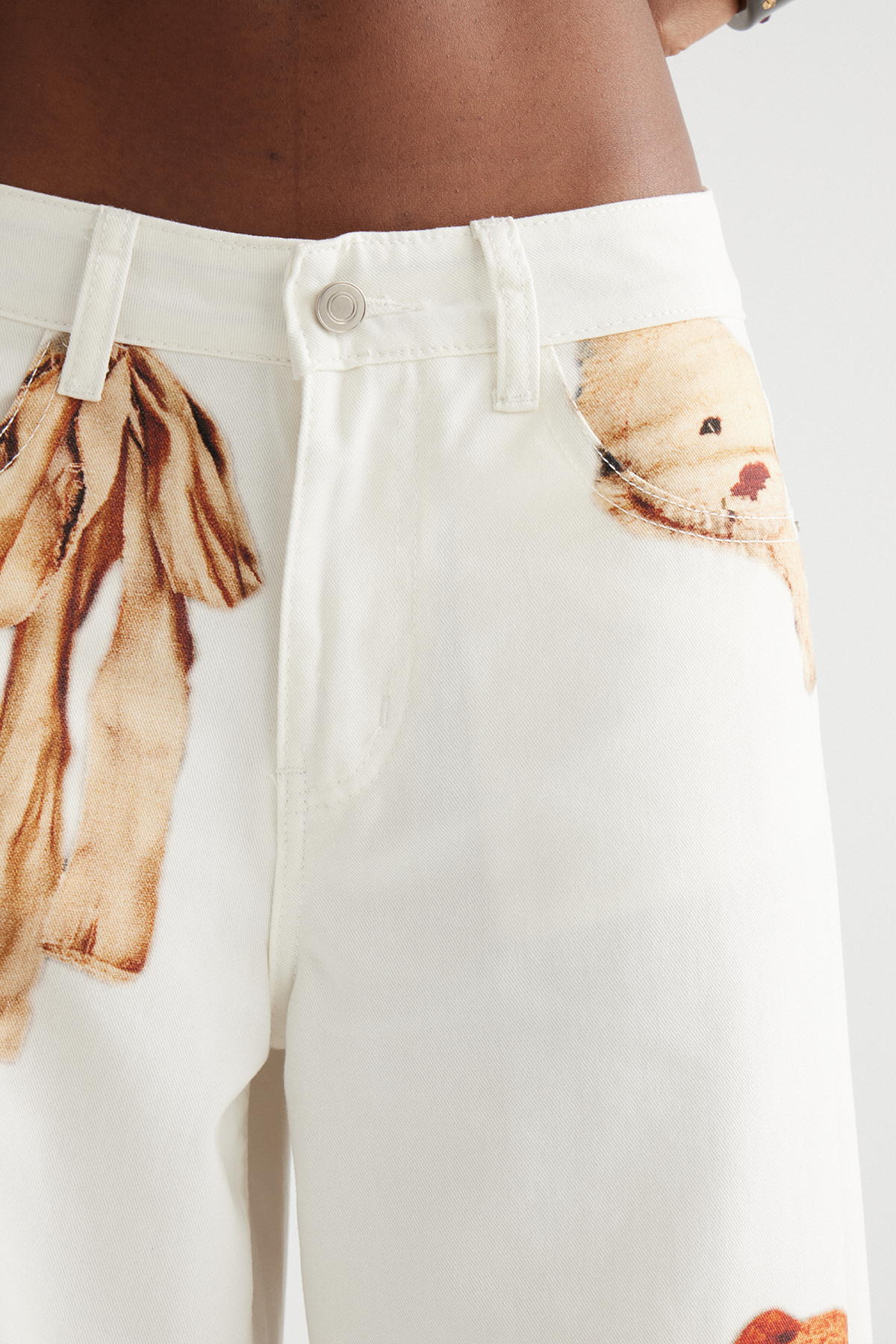 Dmitar Print Barrel Jeans In White
