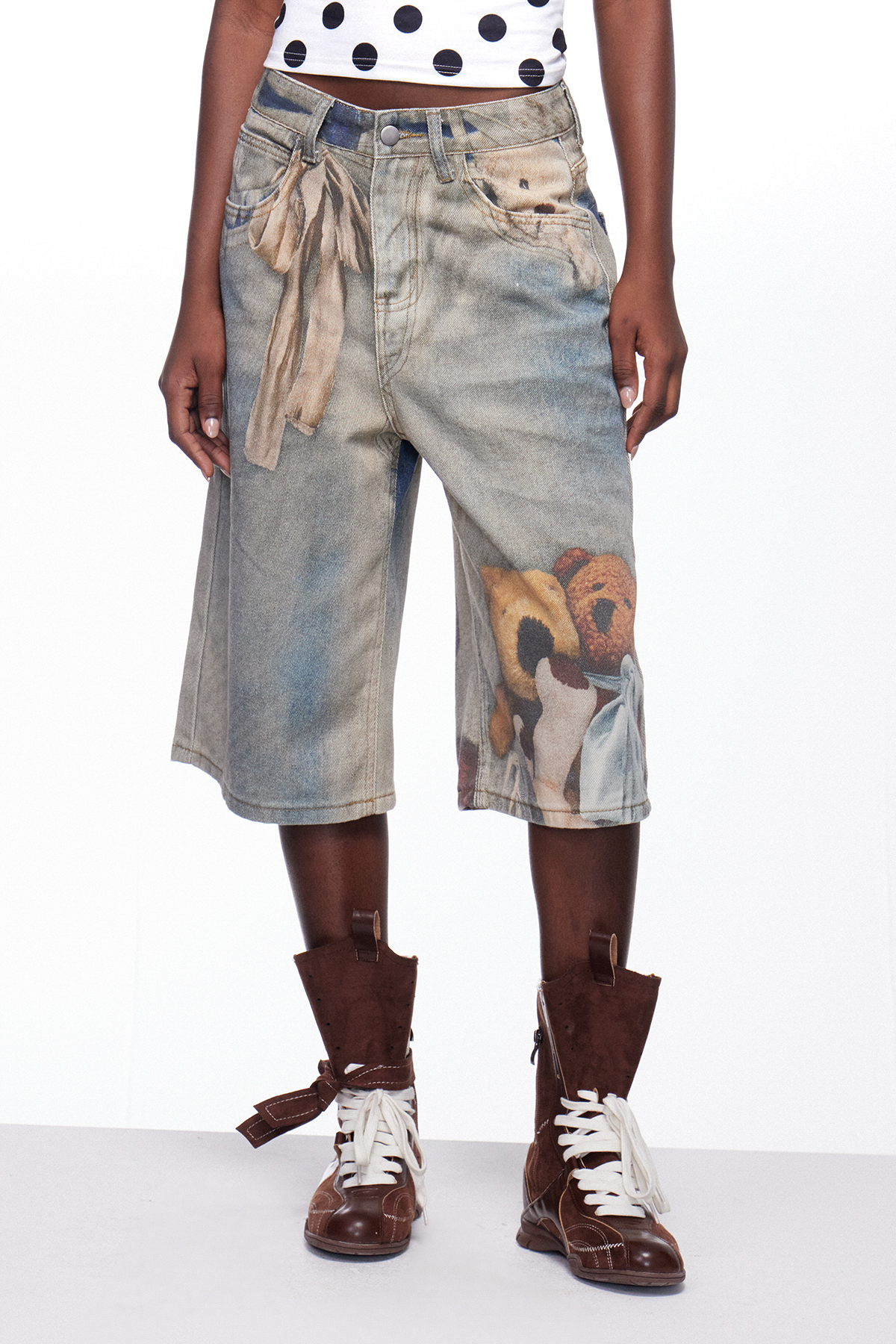 Dmitar Print Capri Jeans