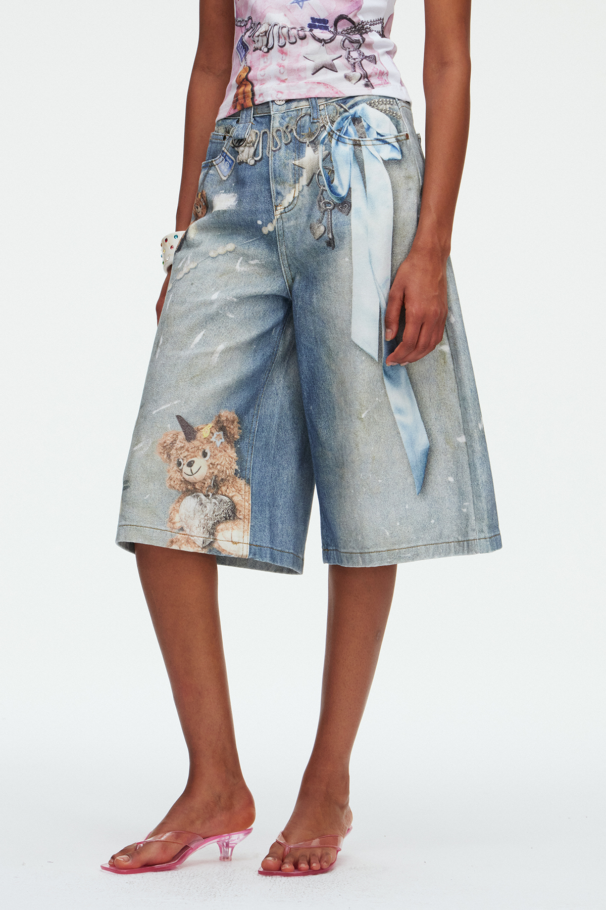 Dmitar Splattered Capri Jeans