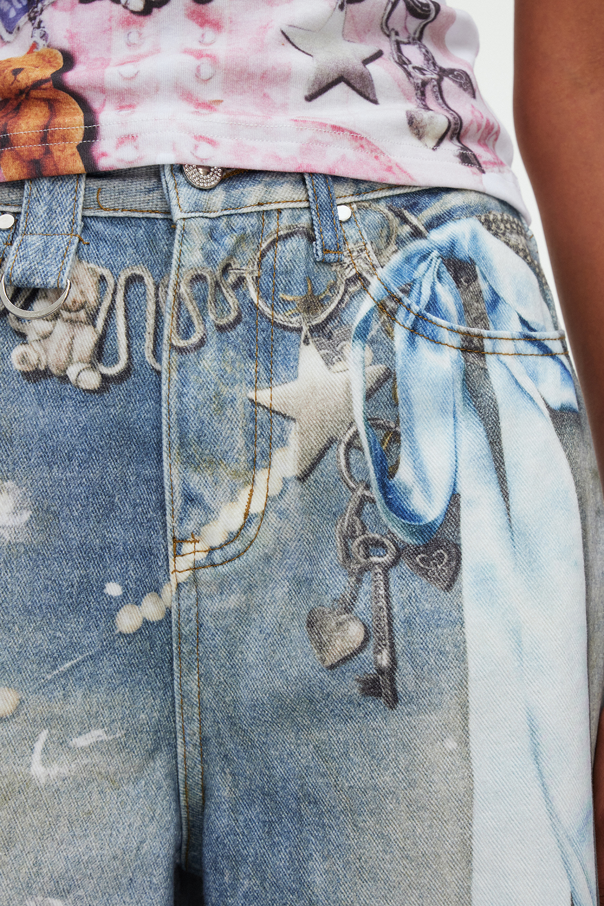 Dmitar Splattered Capri Jeans