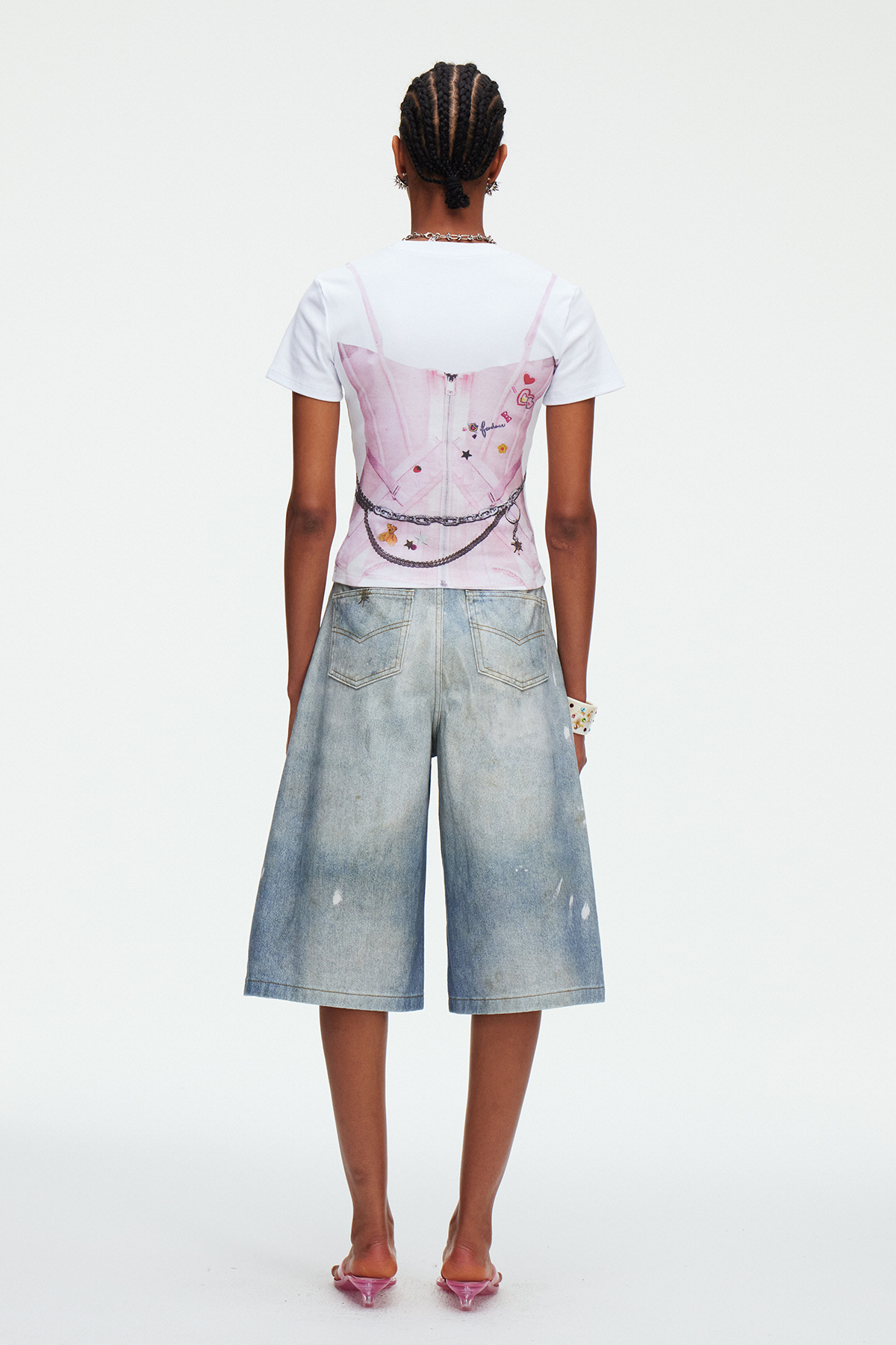 Dmitar Splattered Capri Jeans