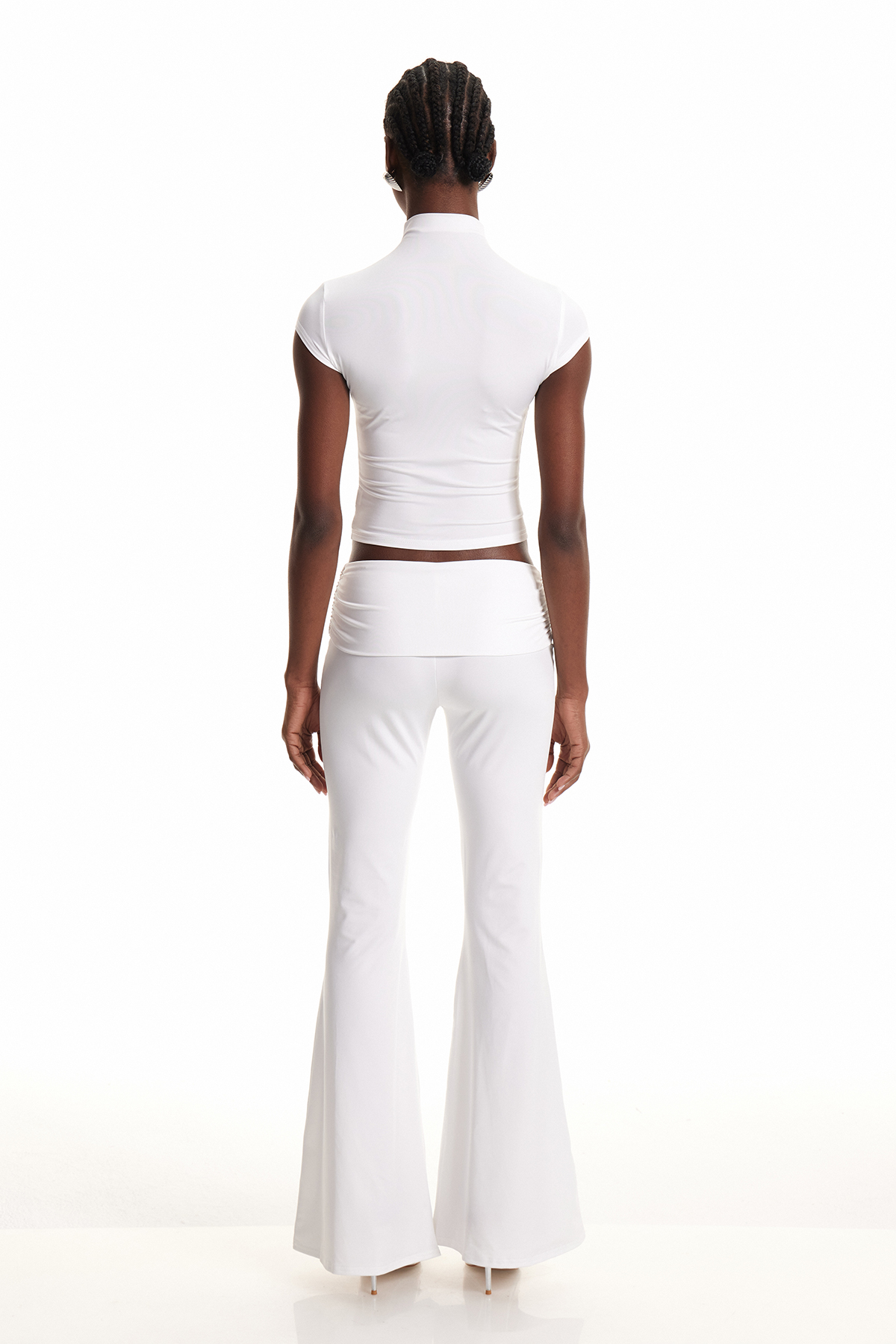 Dobromila Bodycon Hook Pants Set In White