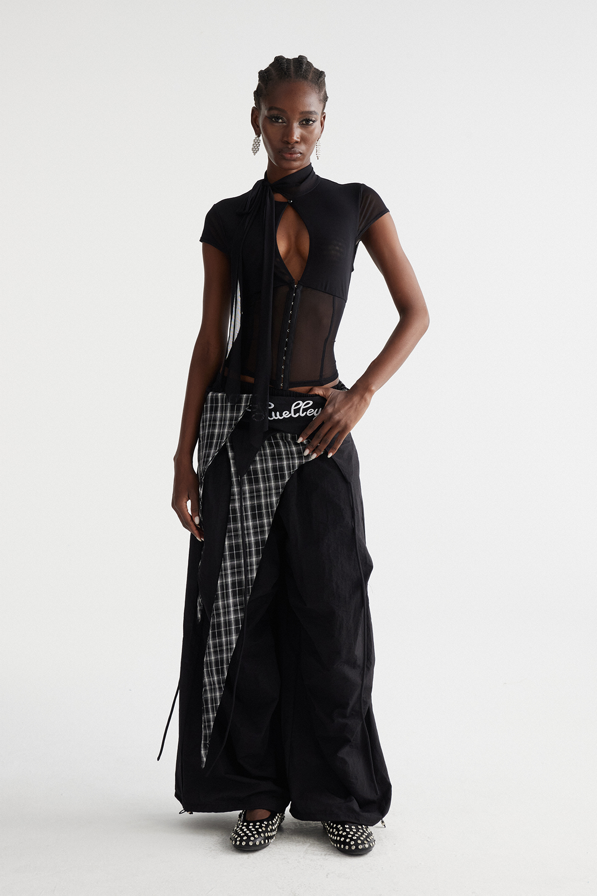Dobromila Cutout Mesh Top