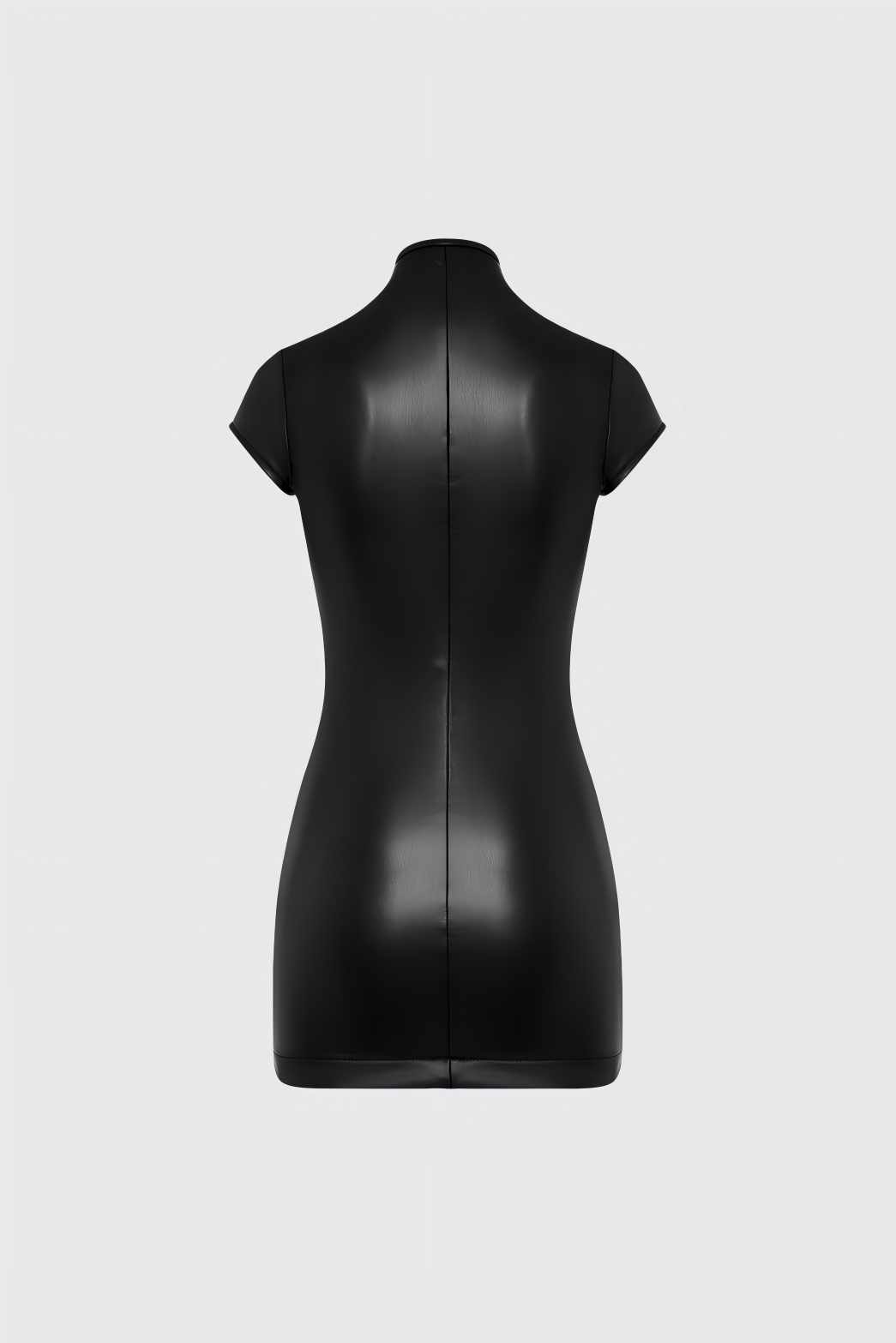 Dobromila Faux Leather Hook Mini Dress