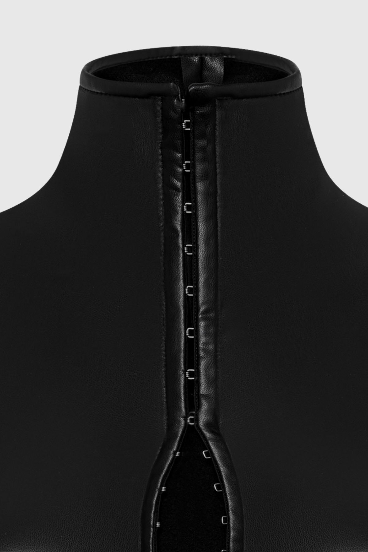 Dobromila Faux Leather Hook Mini Dress