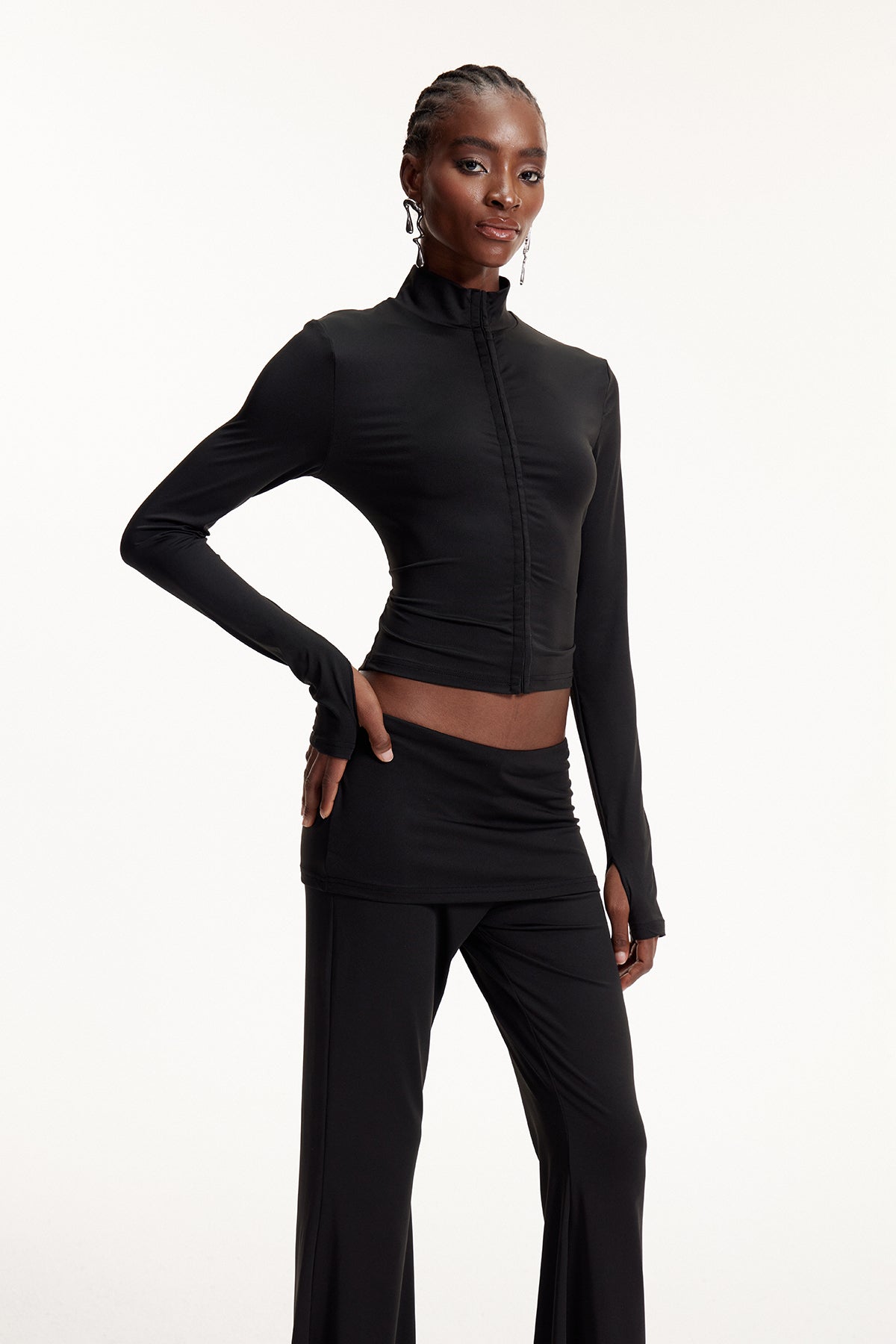 Dobromila Long Sleeve Bodycon Hook Pants Set