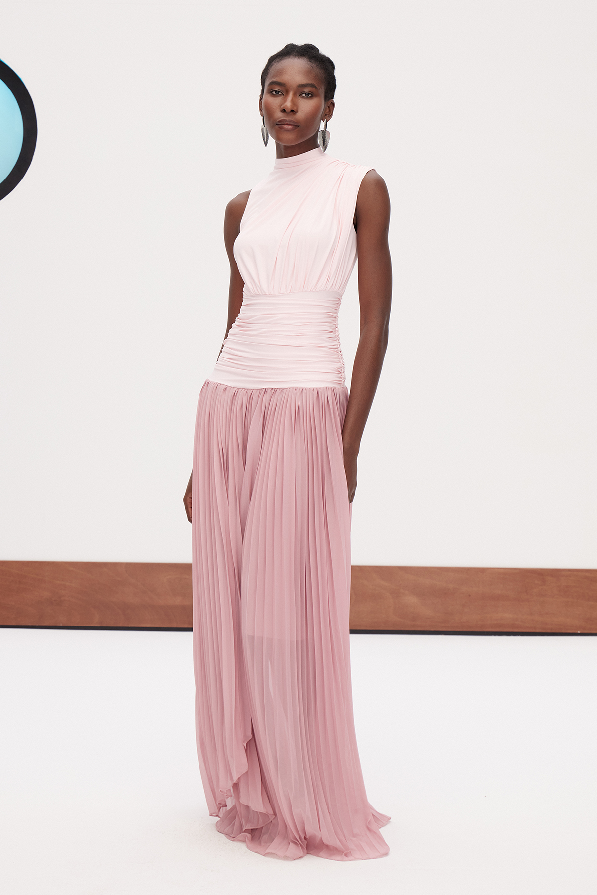 Domhnall Asymmetric Ruch Maxi Dress