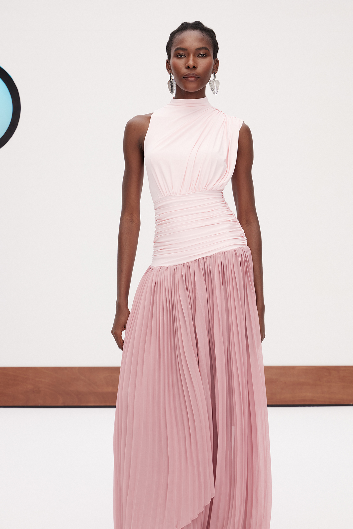 Domhnall Asymmetric Ruch Maxi Dress