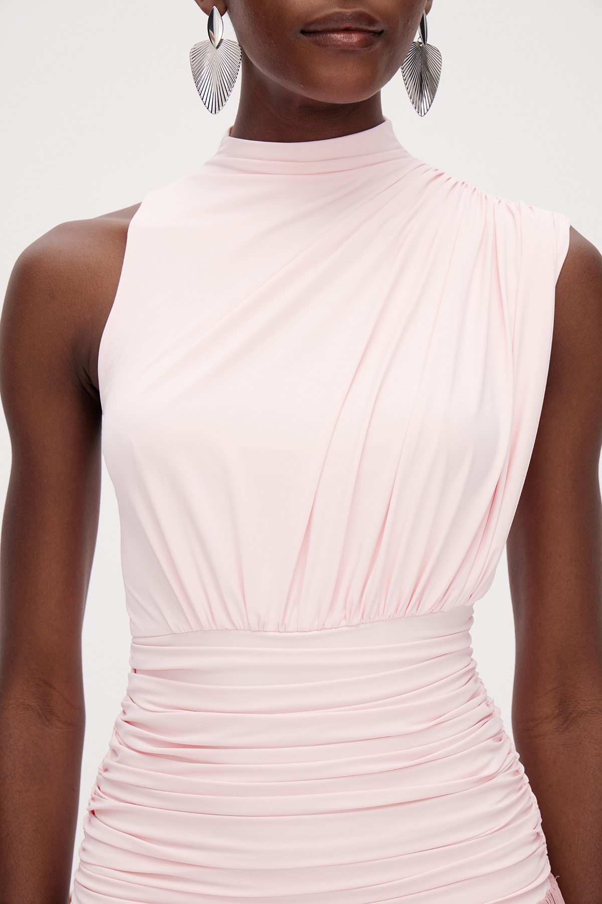 Domhnall Asymmetric Ruch Maxi Dress