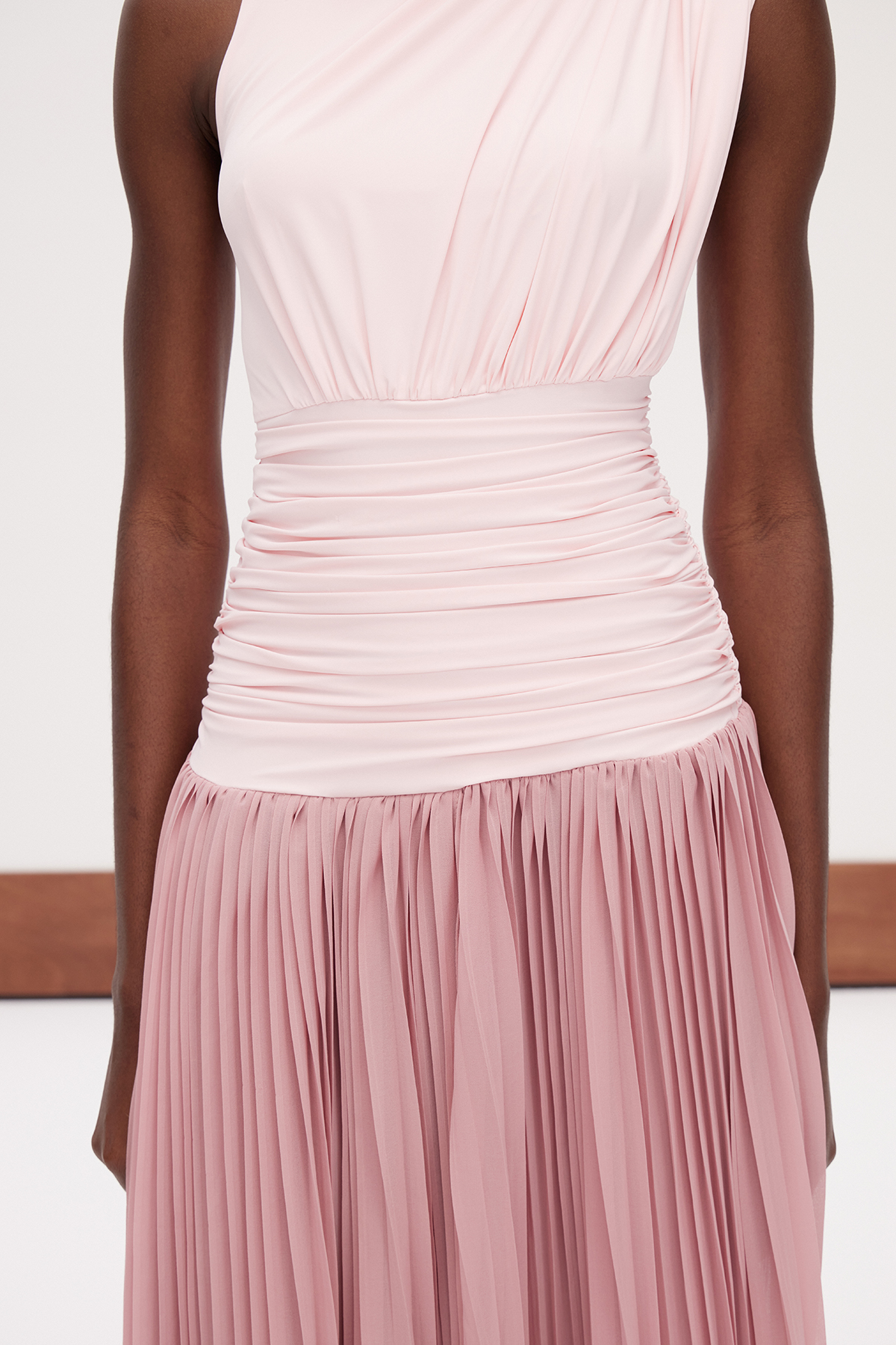 Domhnall Asymmetric Ruch Maxi Dress