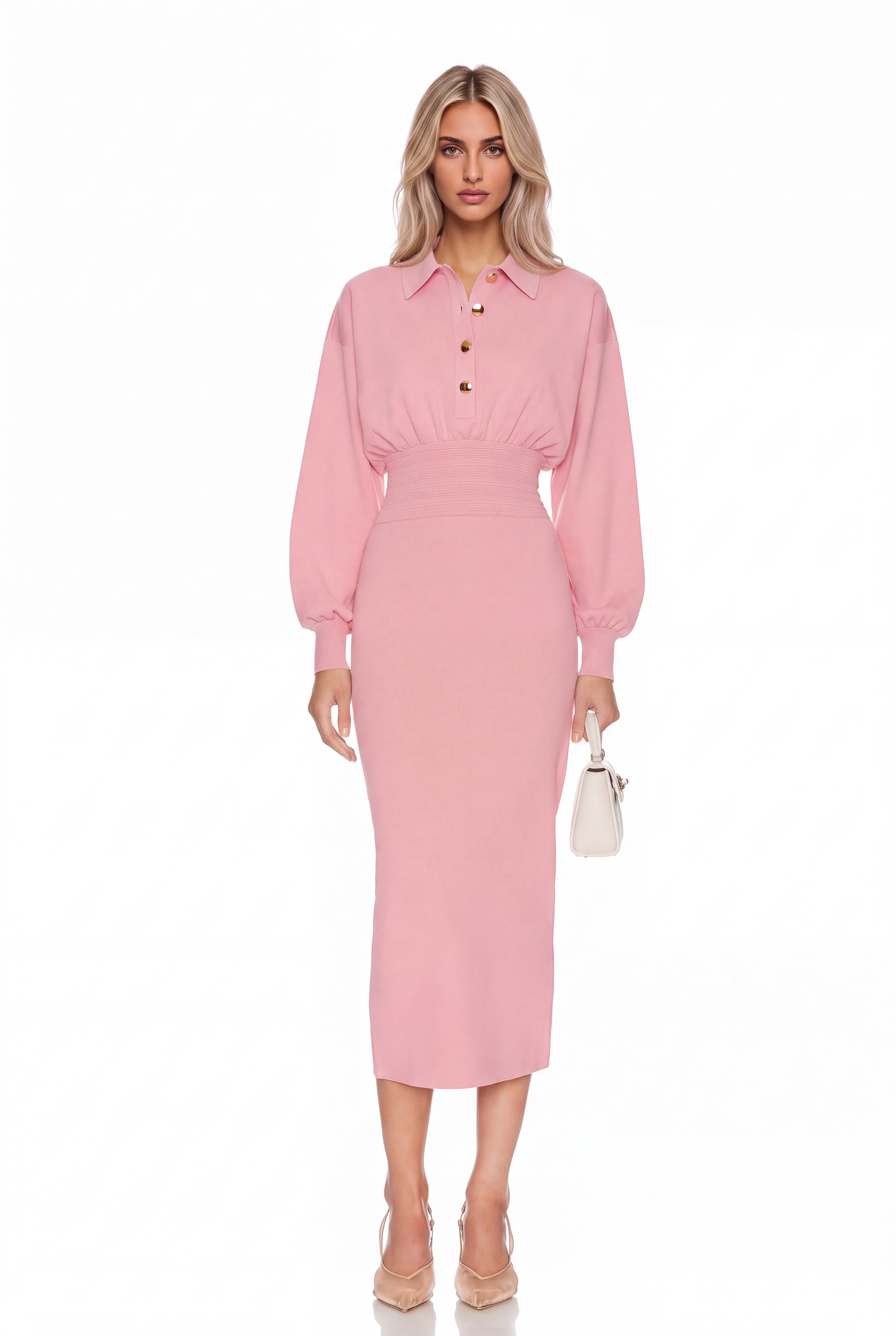 Dominic Balloon Sleeve Draped Maxi Dress