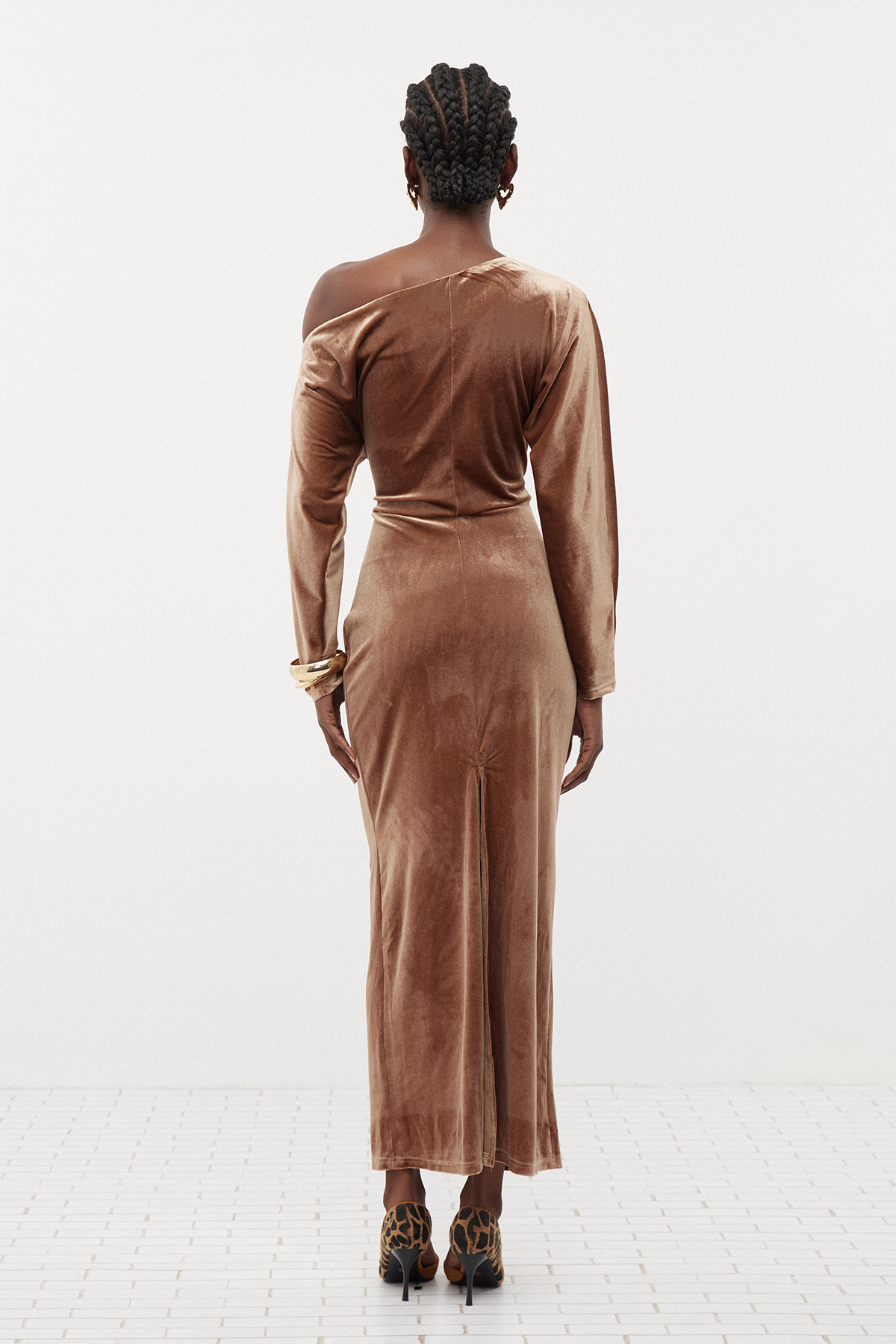 Dominic One Shoulder Velvet Maxi Dress