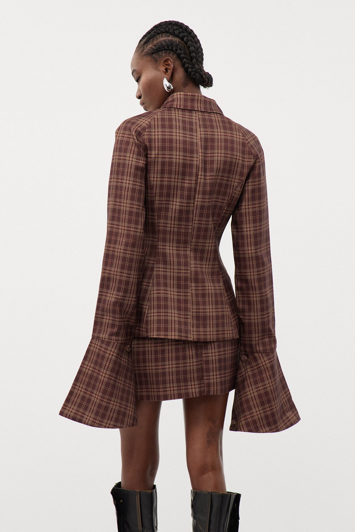 Dominik Cutout Grid Skirt Set