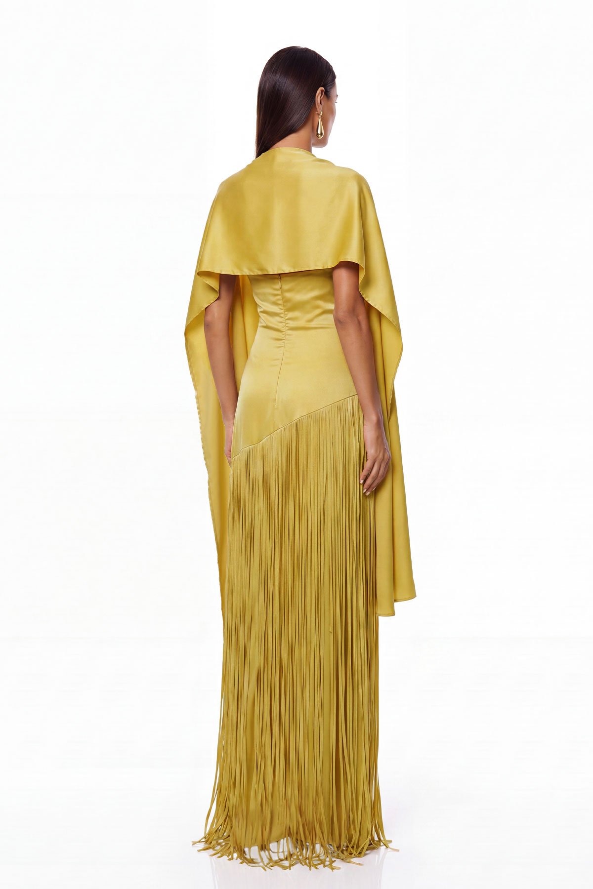 Donaldina Fringe Shawl Maxi Dress
