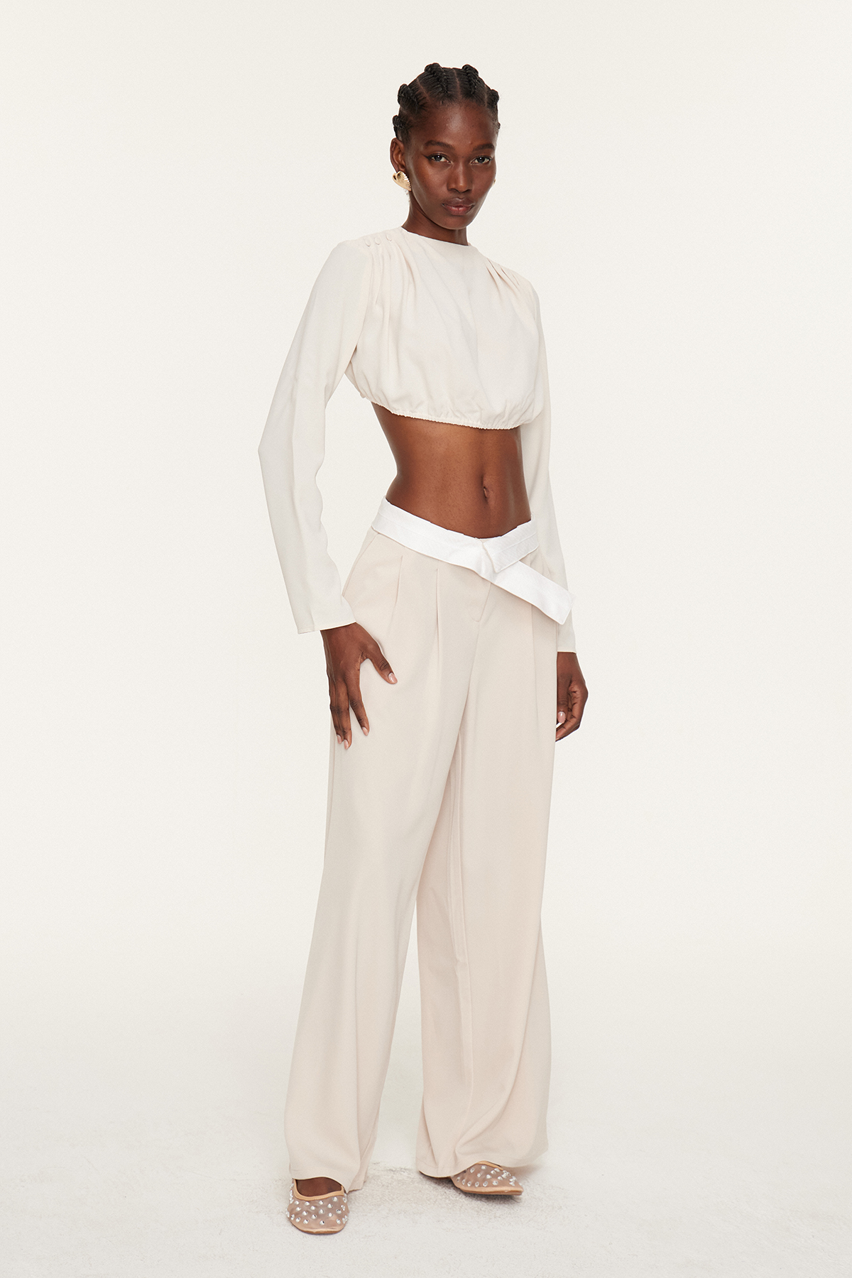 Dong Crop Deconstruct Pants Set