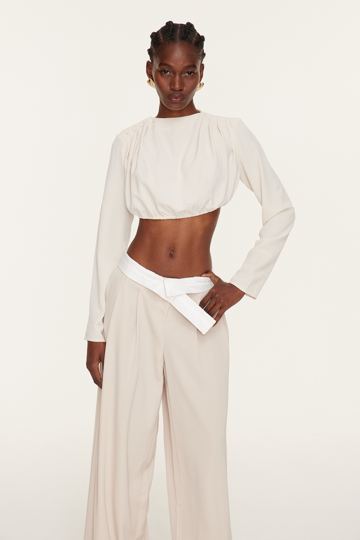 Dong Crop Deconstruct Pants Set