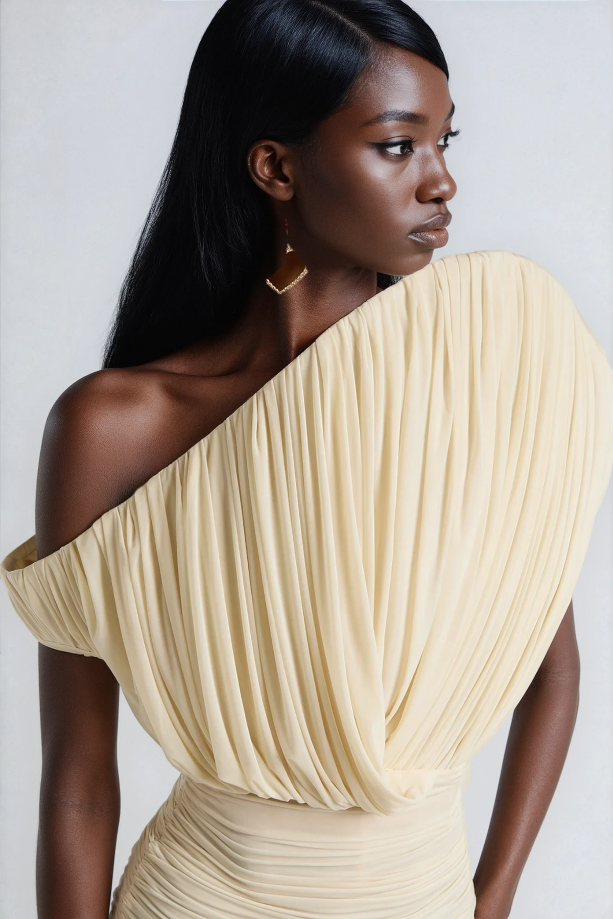 Dorit Ruch Asymmetric Mini Dress In Butter Yellow