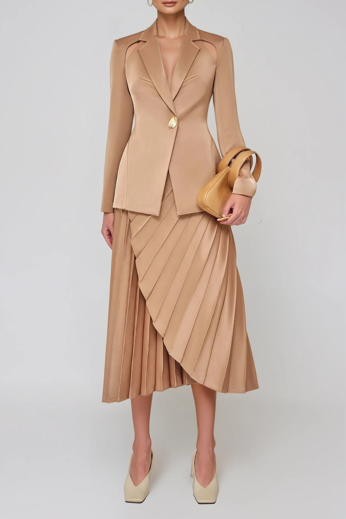 Dorotheos Cutout Asymmetric Skirt Set