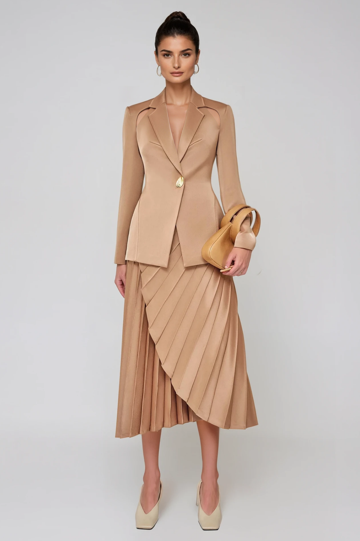 Dorotheos Cutout Asymmetric Skirt Set