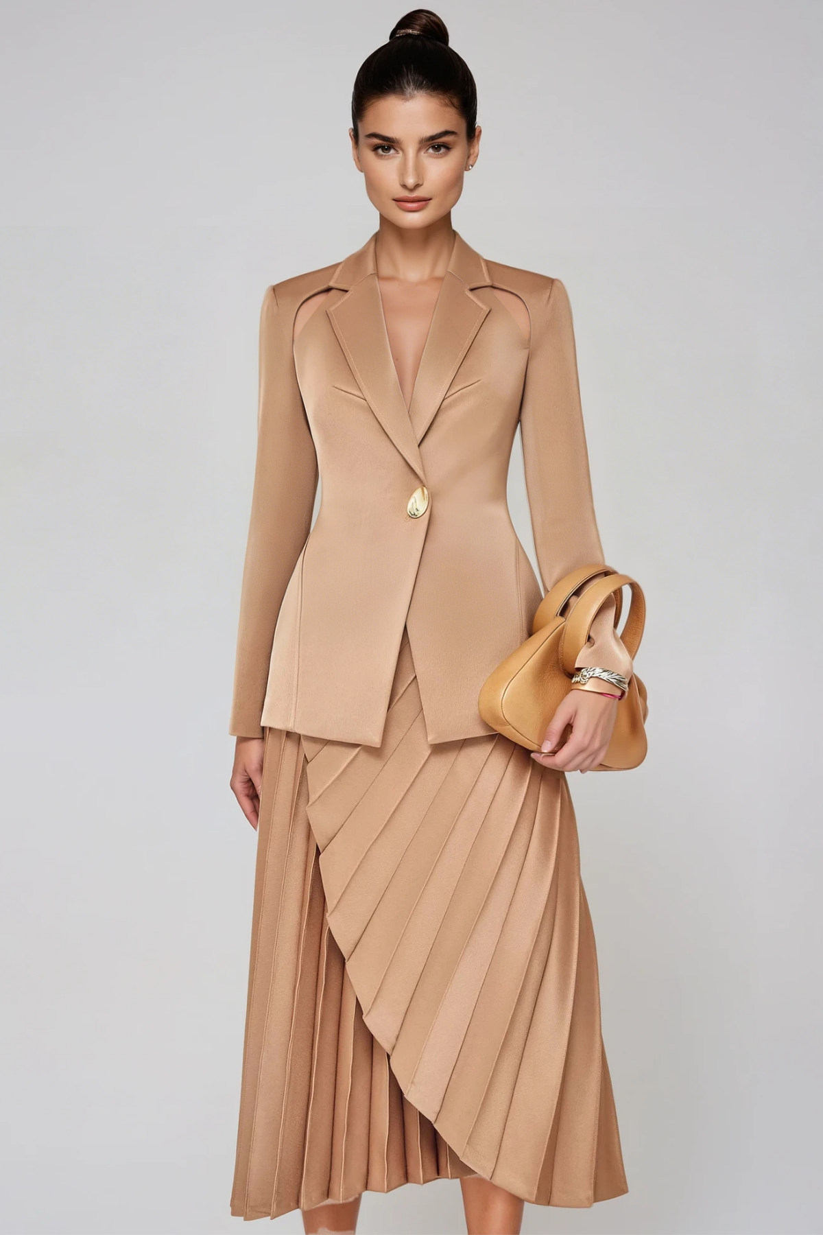 Dorotheos Cutout Asymmetric Skirt Set