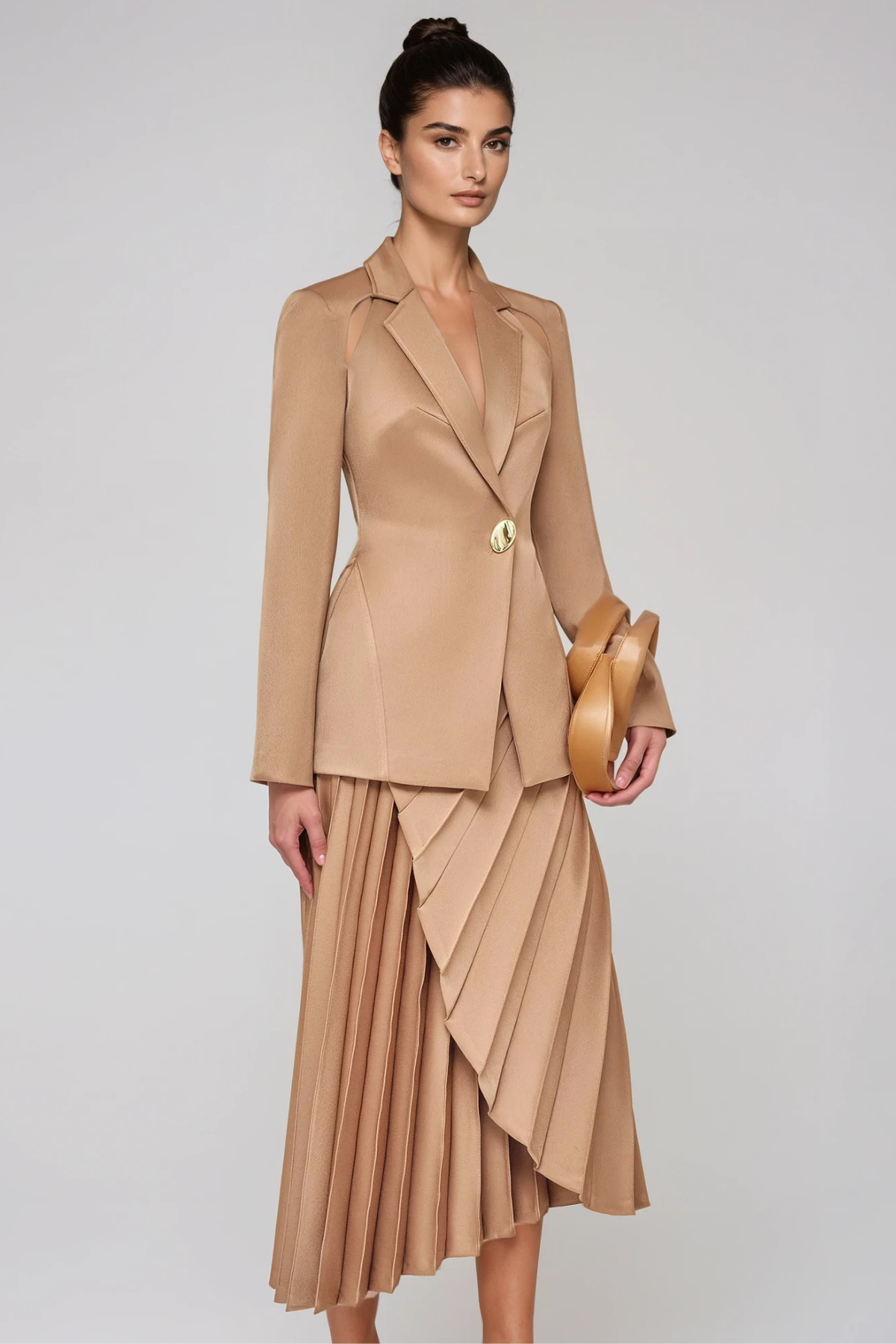 Dorotheos Cutout Asymmetric Skirt Set