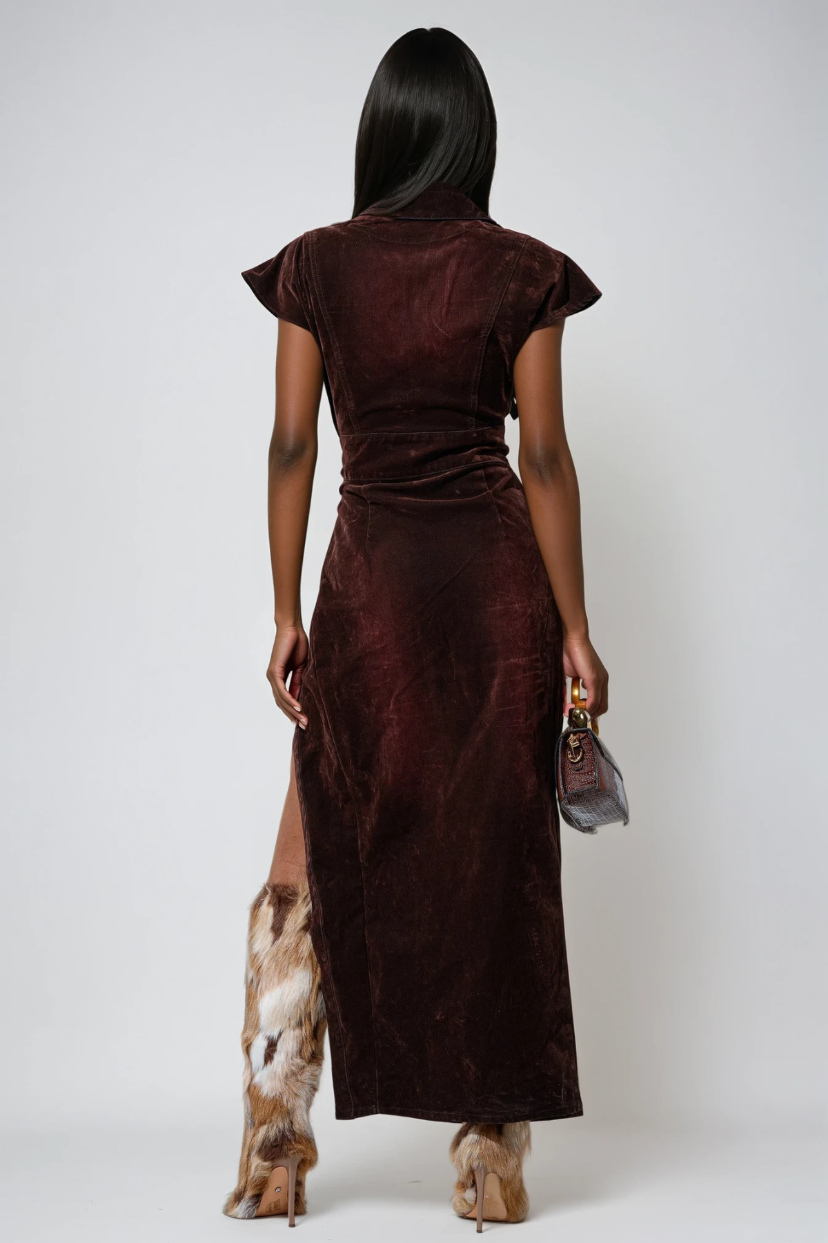 Dorte Plunge High Split Maxi Dress