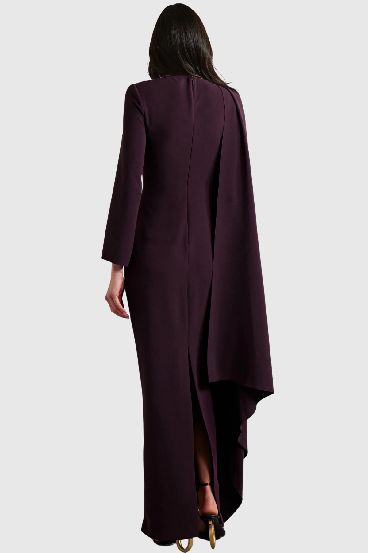 Dosia Asymmetric Shawl Maxi Dress