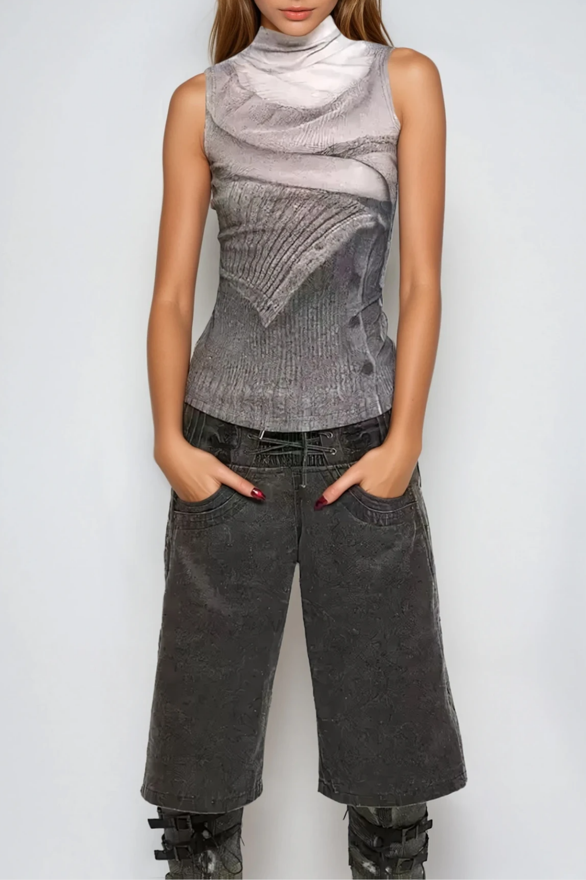 Dragan Print Knit Tank Top