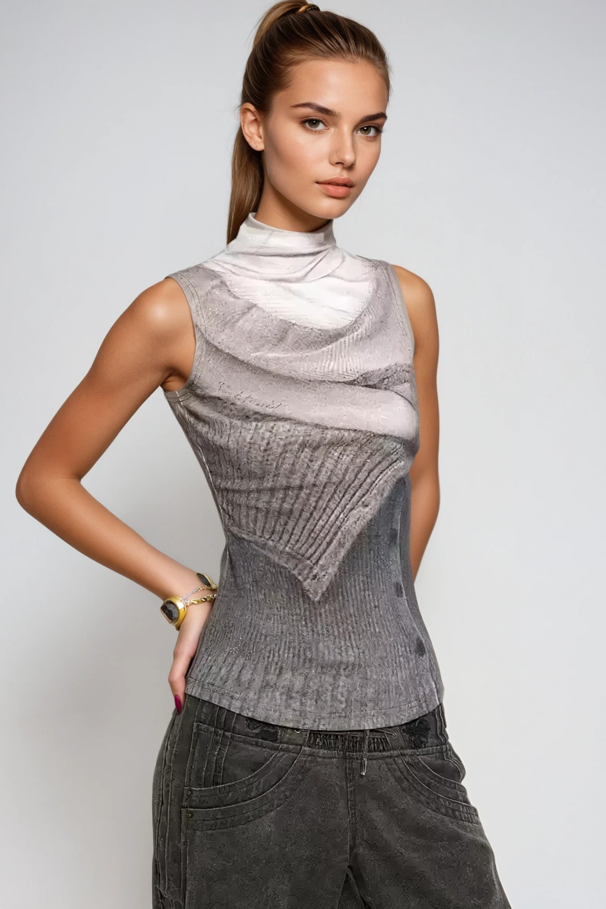 Dragan Print Knit Tank Top