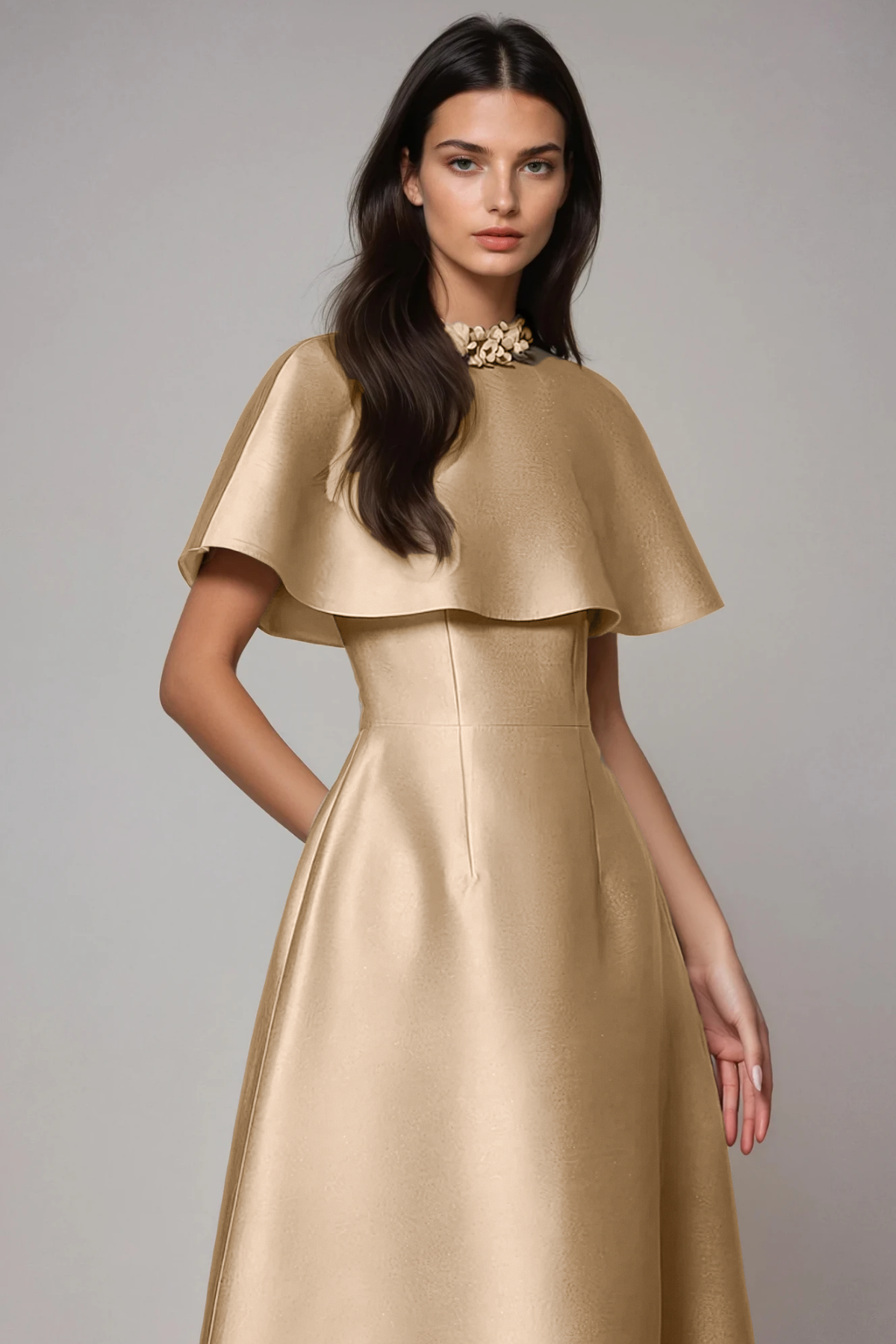 Drest Flower Shawl Midi Dress