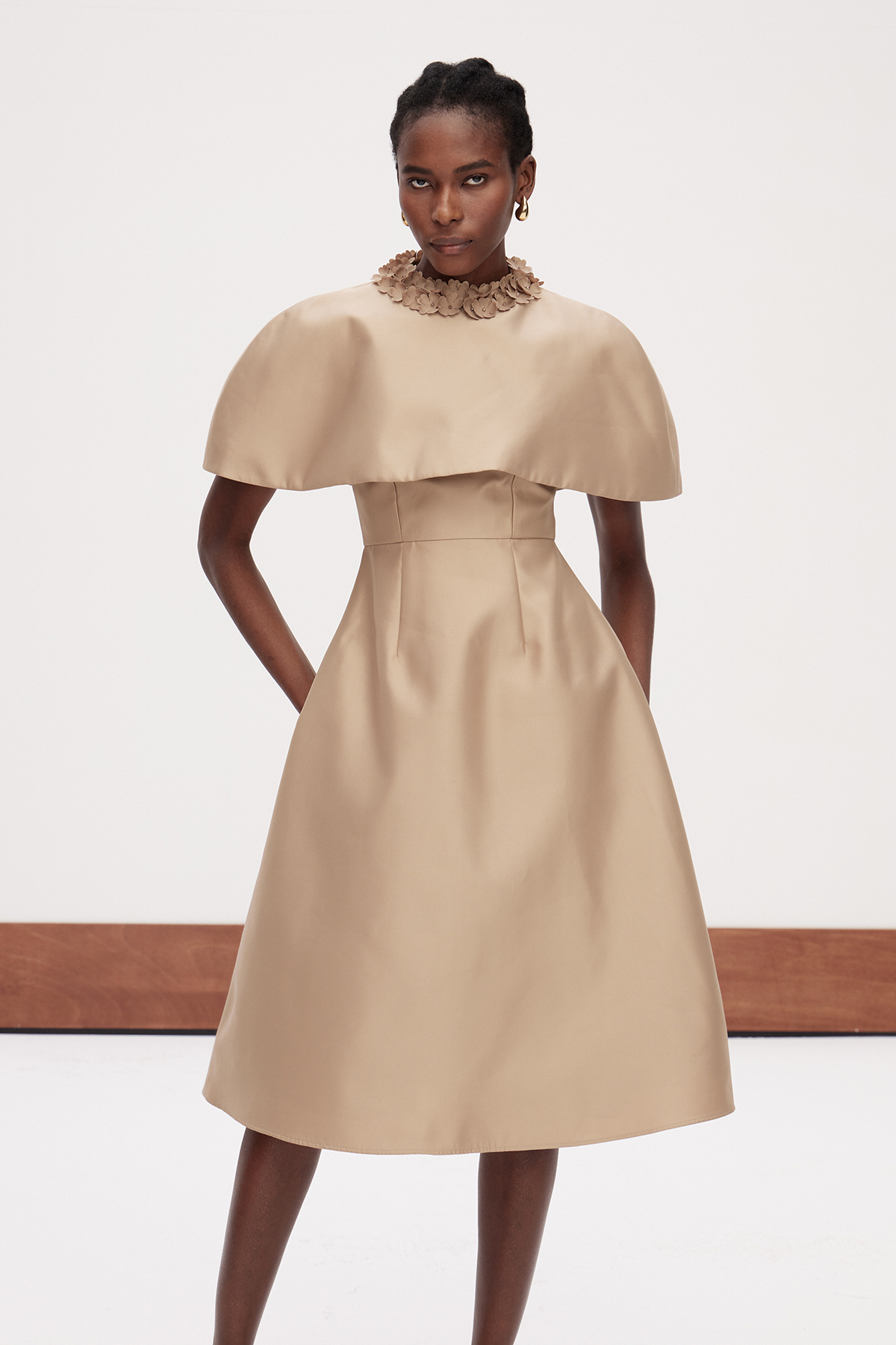 Drest Flower Shawl Midi Dress