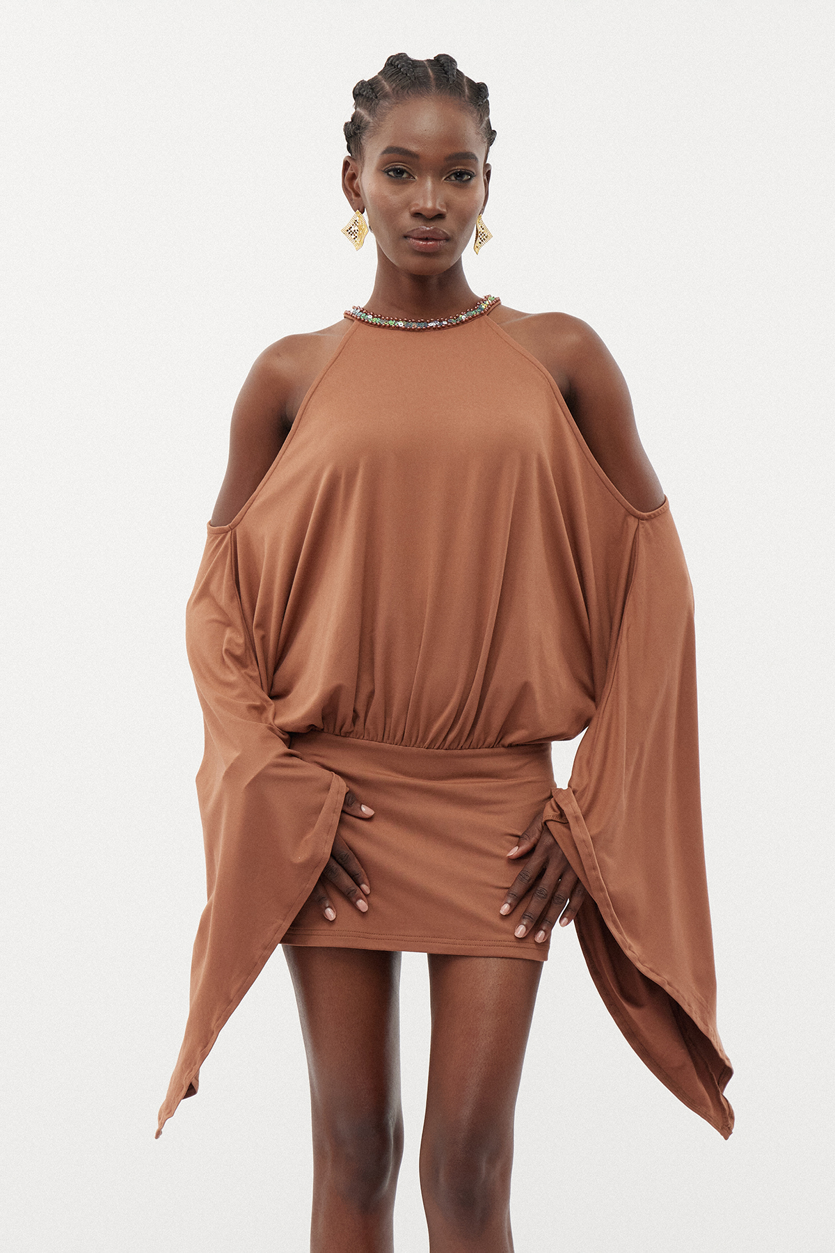 Drika Backless Chain Sequin Mini Dress