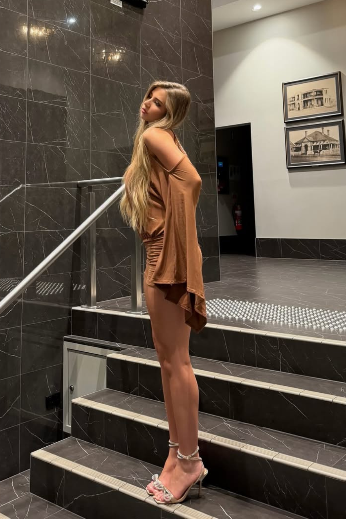 Drika Backless Chain Sequin Mini Dress