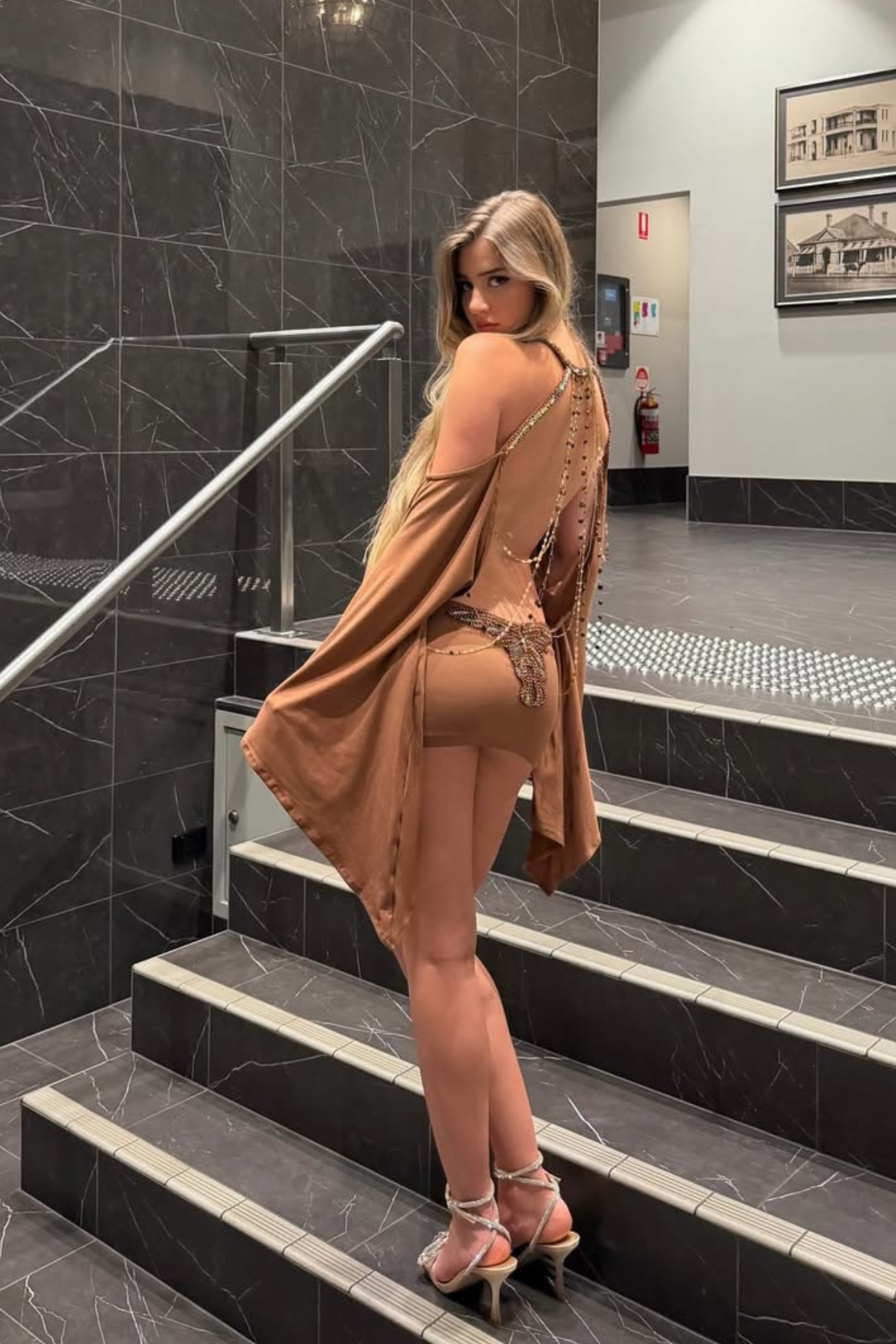 Drika Backless Chain Sequin Mini Dress