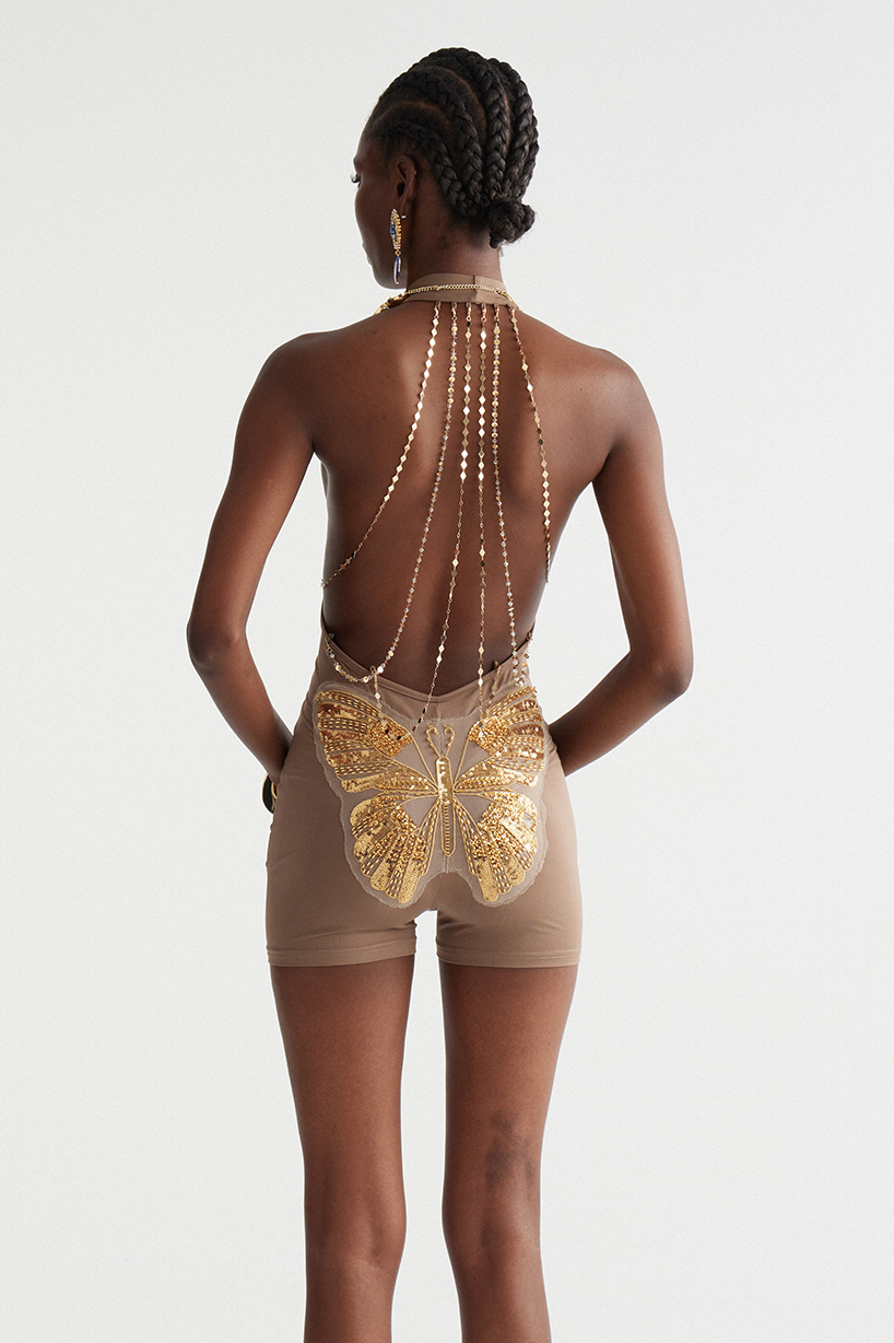 Drika Backless Chain Sequin Playsuit