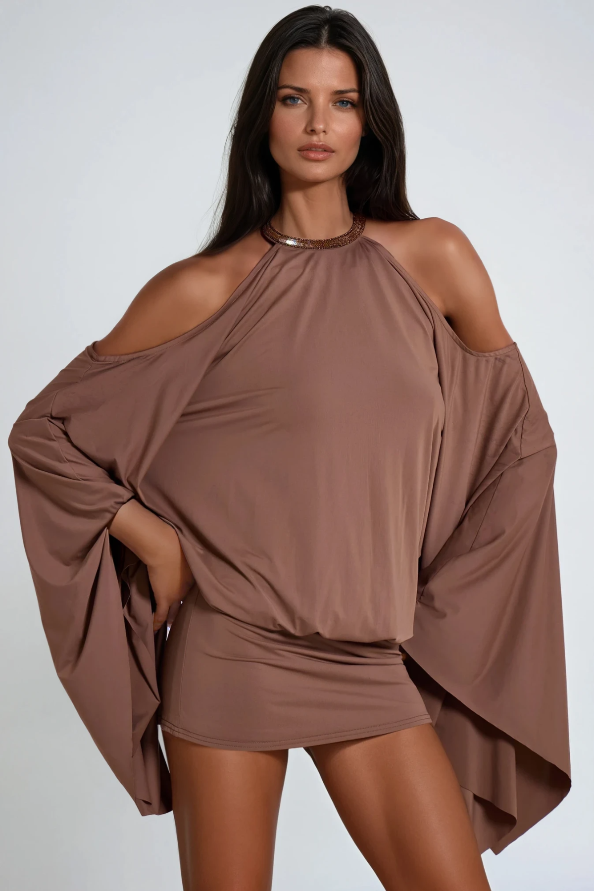 Drika Backless Chain Sequin Mini Dress