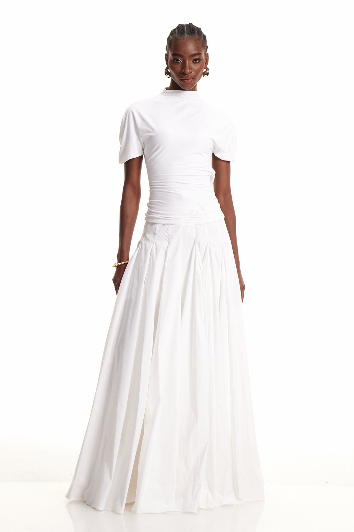 Drita Cutout Ruch Flared Maxi Dress