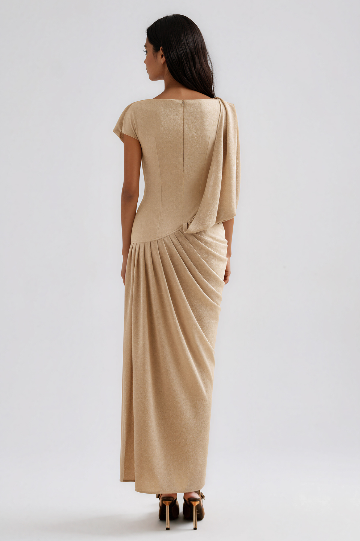 Drousilla Draped Mesh Maxi Dress